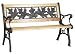 Astonica Wood and Cast-Iron Bench with Autumn-Leaf Design