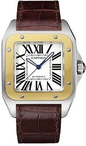 Cartier Santos 18kt Yellow Gold and Steel Automatic Mens Watch W20072X7