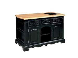 Powell Pennfield Kitchen Island, Black/Natural