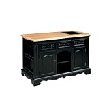 Powell Pennfield Kitchen Island, Black/Natural