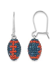 Sterling Silver Swarovski Elements Auburn Spirit Football Earrings