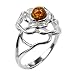 Sterling Silver Baltic Amber Celtic Flower Ring