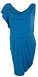 Jersey/Polyester/Spandex Cowl Neck Wrap Asymmetric  Dress