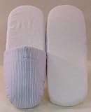 Cotton Slipper, Blue/White Stripes, 11 Inch, 2 Pair by 