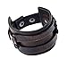 Black & Brown Leather Wide Wristband Bracelet Wrist Band Cuff Bangle By VAGA