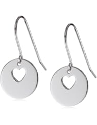 ELLE Jewelry Heart Stamped Sterling Silver Earrings