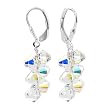 SCER008 Made with Swarovski Elements&reg; Clear Crystal Cluster Sterling Silver Leverback 1" Long Dangle Earrings