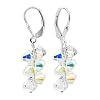 SCER008 Made with Swarovski Elements� Clear Crystal Cluster Sterling Silver Leverback 1" Long Dangle Earrings