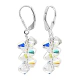 SCER008 Sterling Silver Clear Crystal Cluster Earrings Made with Swarovski Elements ~ Gem Avenue