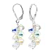 SCER008 Made with Swarovski Elements� Clear Crystal Cluster Sterling Silver Leverback 1" Long Dangle Earrings