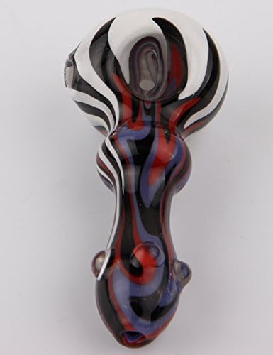Hand Made Incense Burner Glass Spoon Pipe 3.7Inches Multi Color