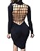Allegrace Womens Sexy Back Mesh Cross Cut Stretch Bandage Party Evening Dresses Black M