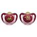 NUK 10172056 Latex Beruhigungssauger (Schnuller) Janosch Starlight mit Ring, Gr��e 2 (6-18 Monate), BPA-frei, 2 St�ck, rot