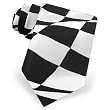 Check Racing Flag Tie by The American Necktie Co - White Microfiber