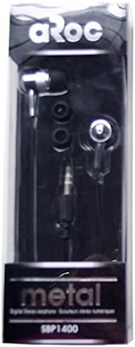 Aroc Electronics SBP-1400 Metal Series Digital Stereo Earbuds, Silver