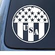 USA CIRCLE - Patriotic - Vinyl Car Decal Sticker #1323 | Vinyl Color: White