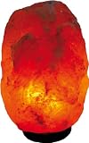 Cosmocolor Salzlampe 6-10 kg mit Elektromaterial auf dunklem Holzsockel