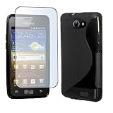 MaryCom PREMIUM QUALITÄT TPU Silikon Handytasche schwarz für das Samsung Galaxy R i9103 Smartphone + gratis Displayschutzfolie / SCS i9103