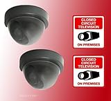 VAS #2703 Mini Dome Dummy Camera w Motion Activated Blinking LED w (2) #203 Decal