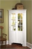 White Corner Curio Cabinet with Light