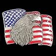 Eagle on American Flag Pewter Belt Buckle