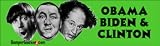 Obama Biden Clinton Stooges - Anti Obama Bumper Stickers (Medium 10x2.8 in.)