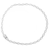 CZ Diamond Open Marquise Link Platinum Plated Necklace