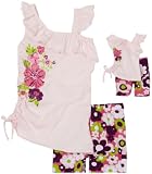 sports clothing-Dollie & Me Girls 2-6x Sports Wear Ruffle Tunic with Bike Short On Sale