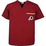 Scrub Dudz Washington Redskins Solid Print Scrub Top Extra Large