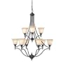 Royce RC70ES/9-23 Prescott Nine-Light Chandelier Oil Rubbed Bronze with White Alabaster Globes
