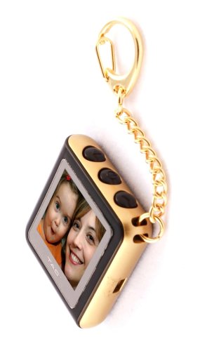 TAO 1.5-Inch  Digital Keychain Frame (Black & Gold)