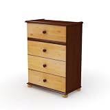South Shore Furniture Tree House Collection 4-Drawer Chest, Sumptous Cherry and Mellow Pine