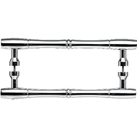 Top Knobs M721-8 Pair  Nouveau Bamboo Back to Back Door Pull Chrome