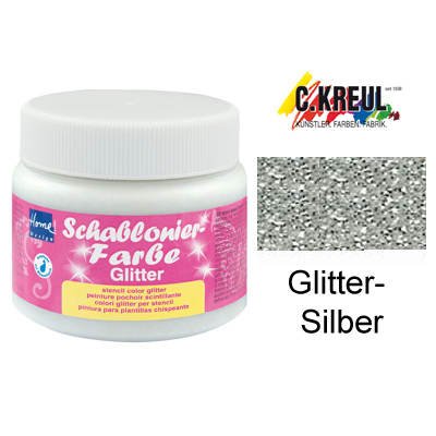 Home Design 74351 - Schablonierfarbe Glitter-Silber 150 ml Preisvergleich