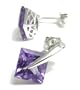 Princess-cut Amethyst Tension-set Earrings - JewelryWeb