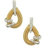 LdTextured Earrings with Pave Dmd Bail and Bar Accent