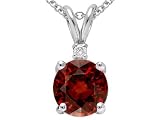 1.02 cts Genuine Garnet Pendant - 14kt White or Yellow Gold LIFETIME WARRANTEE
