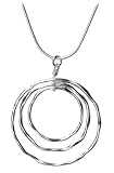 Sterling Silver Organic Circle Pendant, 18"