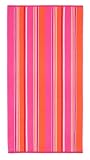 Sunbridge Pink Orange Stripe by Cotton Craft - Terry Jacquard Beach Towel 30x60 - 400 grams 100% Pure Ringspun Cotton - Br...