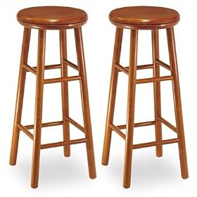 Click here to buy Winsome 30 Backless Swivel Bar Stools in Cherry (Set of 2) by Winsome.