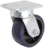41RW54InETL. SL160  RWM Casters 47 5 Diameter Urethane on Iron Wheel Kingpinless Medium Heavy Duty Swivel Plate Caster with Straight Roller Bearing, 4 1/2 Length x 4 Width Plate, 1050 lbs Capacity Range
