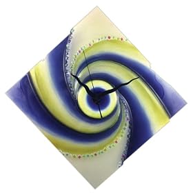 Timekeeper Products LLC 12-Inch Square Swirly Glass Wall Clock