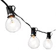 G40 String Lights with 25 Clear Globe Bulbs by Deneve - Globe Lights String, Outdoor String Lights, Outdoor Lights, Globe Lights, Bulb String Lights, Globe String Lights Outdoor, 100% Guarantee on Light String! (Black)