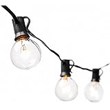 G40 String Lights with 25 Clear Globe Bulbs by Deneve - Globe Lights String, Outdoor String Lights, Outdoor Lights, Globe Lights, Bulb String Lights, Globe String Lights Outdoor, 100% Guarantee on Light String! (Black)