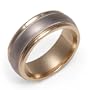 14k Yellow and White Gold Engraved Wedding Band, Size 4