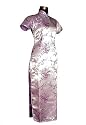 Lilac Chinese Traditional Long Cheongsam Dress