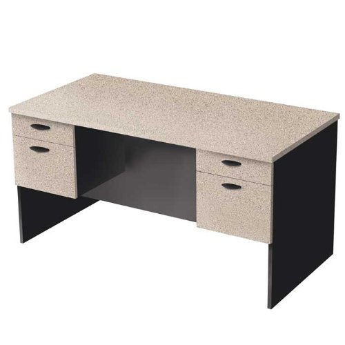 Buy Cheap Bestar Hampton Home Office Wood Computer Desk in Sand Granite Charcoal