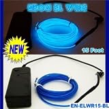 GrayBean 15ft Blue Neon Glowing Strobing Electroluminescent Wire (El Wire)