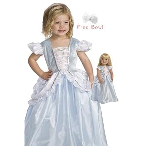 Cinderella Princess Dress Up Costume + Cinderella Doll Clothes-Fits 18 dolls w  Free Bow -... by 