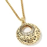 18 Gold-Tone or Silver-Tone Crystal Accent Filigree Necklace
